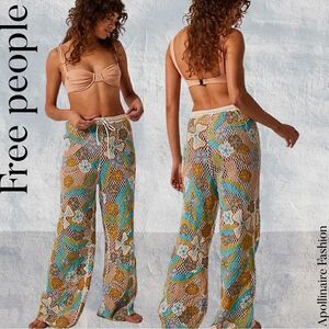 FREE PEOPLE INTIMATELY OCEAN ROADS KNITTED PANTS IN S/XS NWT